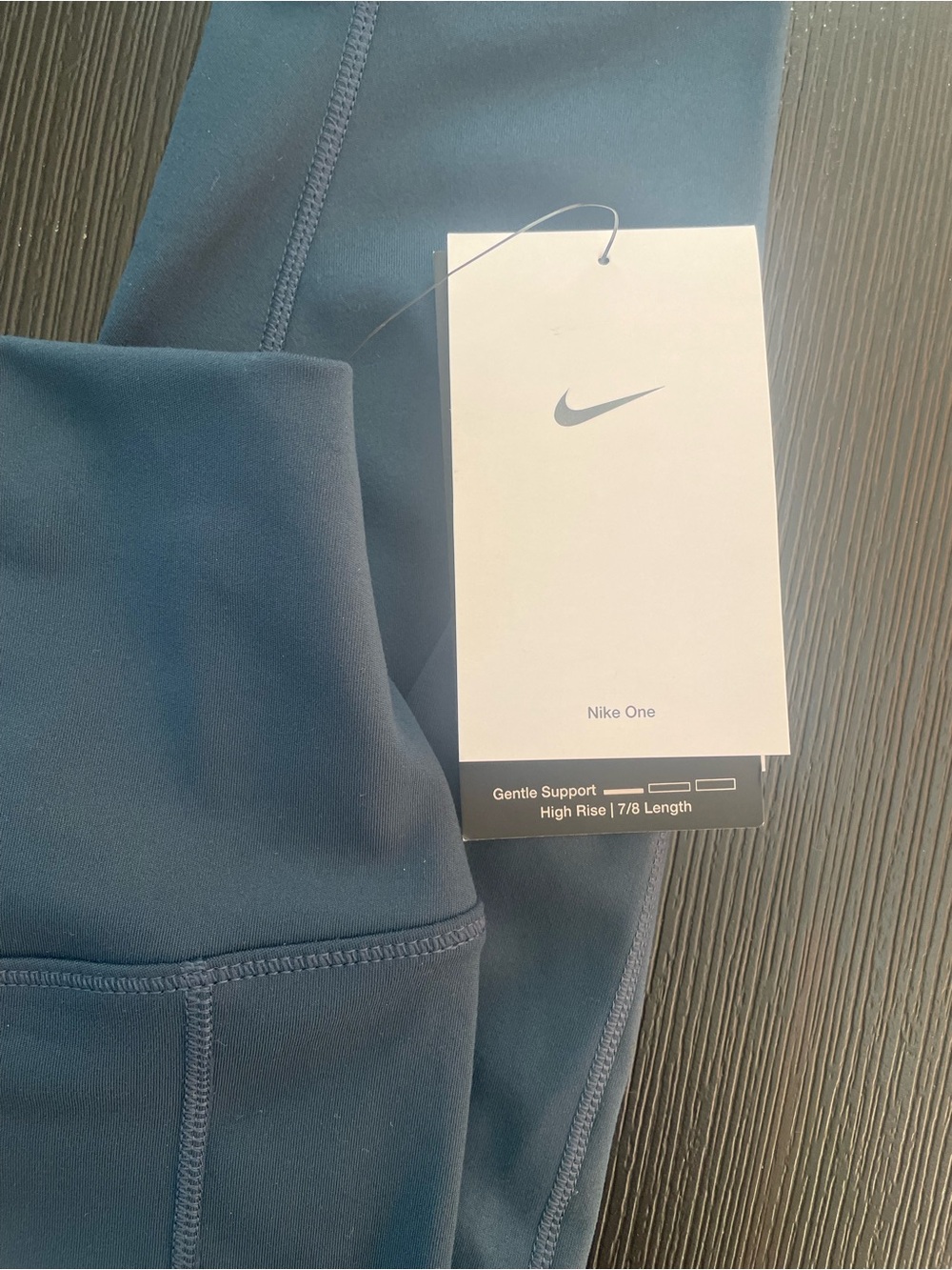 Nike One Dri-Fit Gentle Support High-Rise Teal 7/8 Training Leggings Sz Med NWT - Picture 4 of 7